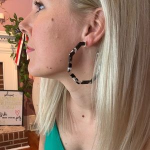 Jewelry - Large Acrylic Octagon Hoops NEW Jewelry - Large Acrylic Octagon Hoops NEW